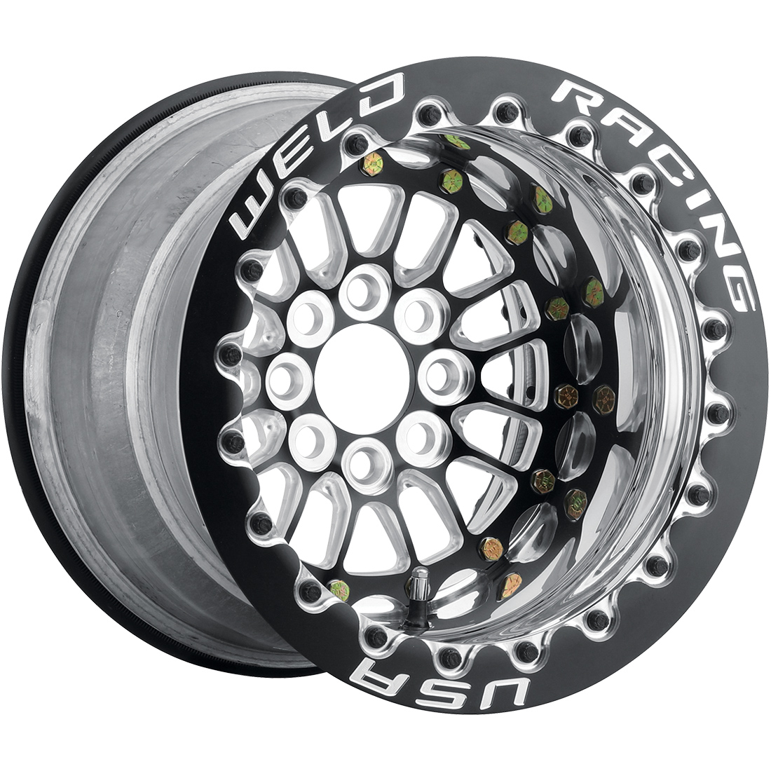 WELD Racing Tuner Import 15X7 +25 Black Center - Polished Shell