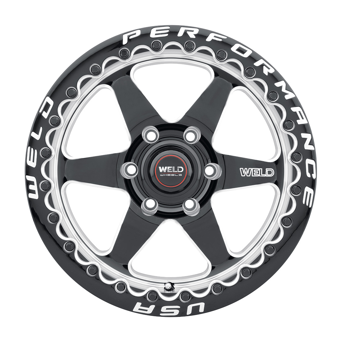 WELD Street Performance Ventura 6 Beadlock 15X10 +38 Gloss Black Milled