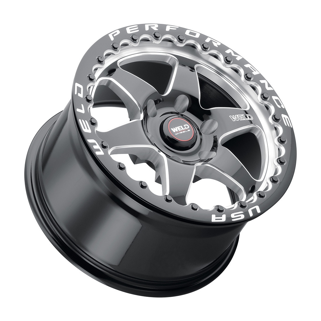 WELD Street Performance Ventura 6 Beadlock 17X10 +25 Gloss Black Milled