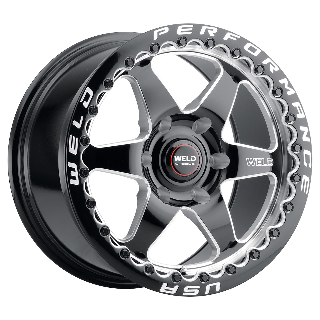 WELD Street Performance Ventura 6 Beadlock 17X10 +25 Gloss Black Milled