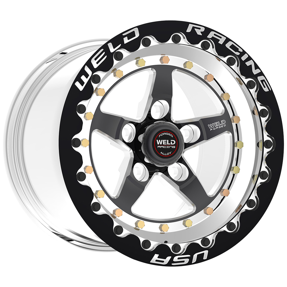 WELD Racing Weldstar Beadlock 15X10 +51 Black Center - Polished Shell
