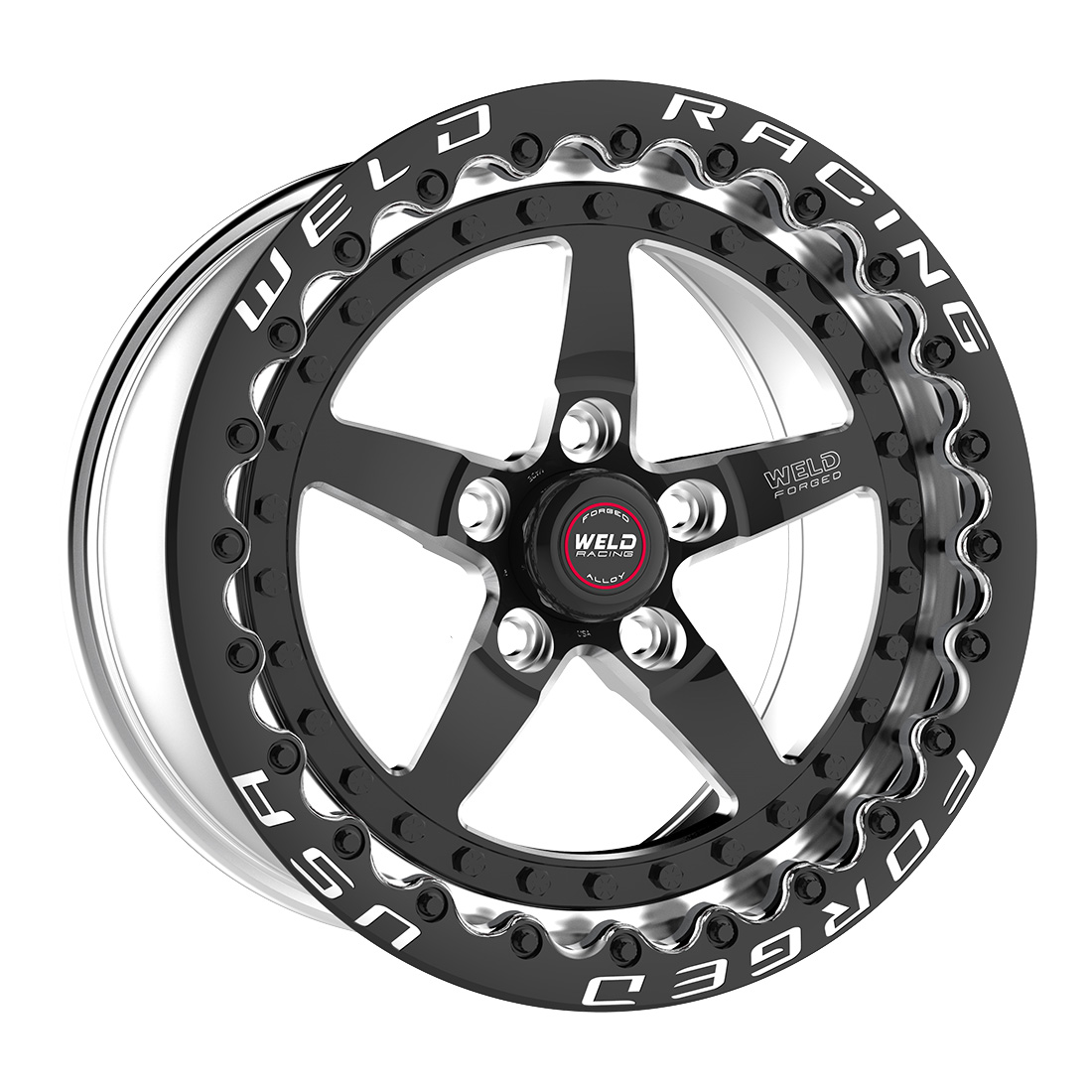 WELD Racing Weldstar Beadlock 15X8 -25 Polished Center - Polished Shell