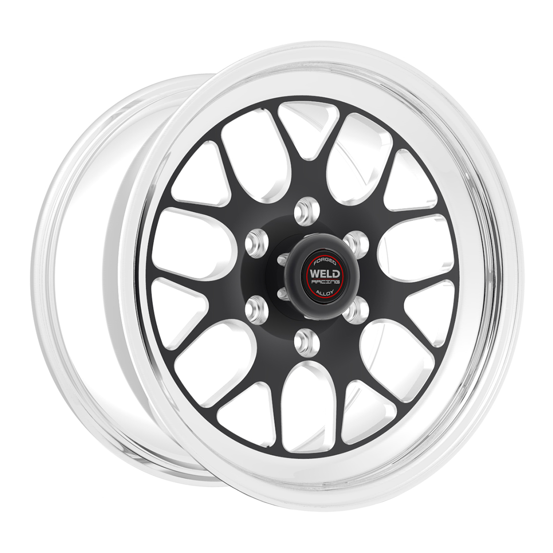 WELD Racing S77 Hd 17X7 +5 Black Center - Polished Shell